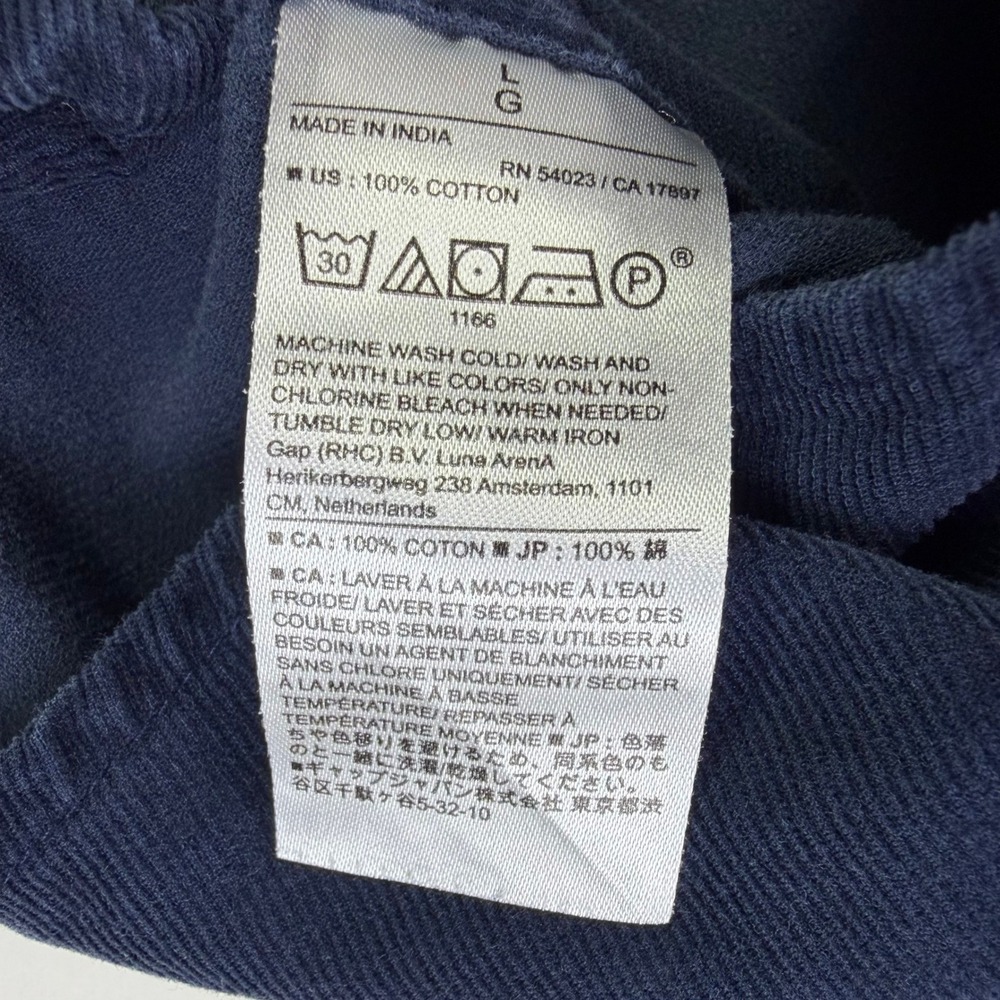Banana Republic Slim Untuck Fit Corduroy Shirt Mens L Navy Blue Button Down - Picture 4 of 7
